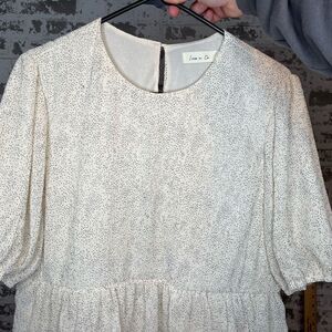 Bates sister boutique dress | polka dot ruffle puff sleeves